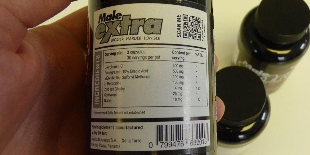 male extra ingredients lists