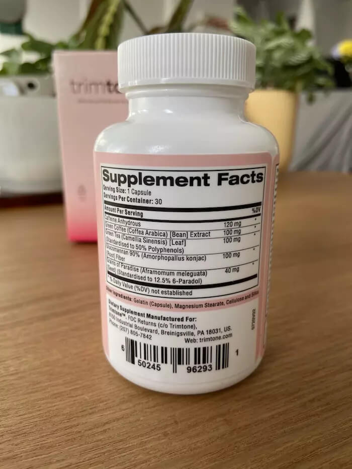 Trimtone Supplement Facts